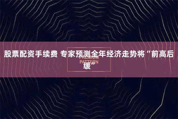 股票配资手续费 专家预测全年经济走势将“前高后缓”